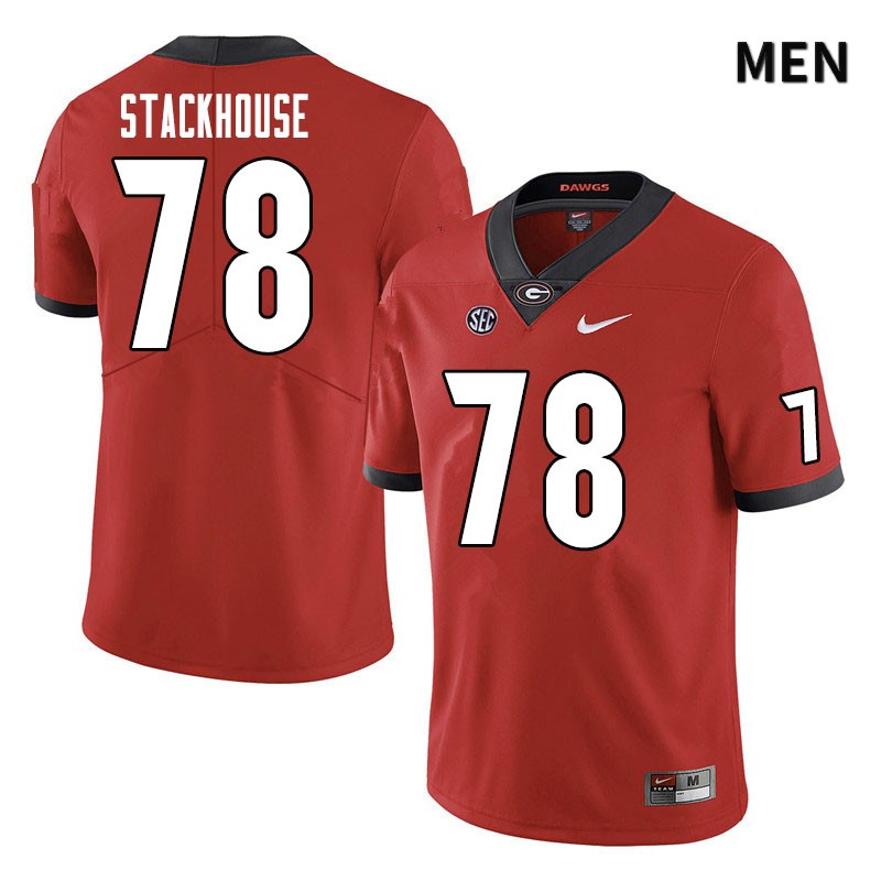 Georgia Bulldogs Men's Nazir Stackhouse #78 Red Stitched College UGA Football Jersey 23ZA017BW